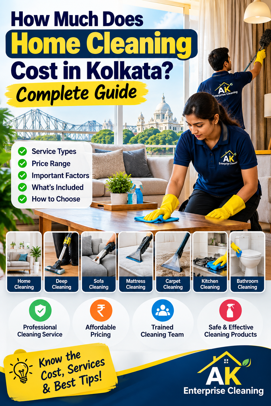 How Much Does Home Cleaning Cost in Kolkata? Complete Guide